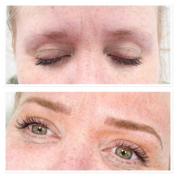 Combination brows, a semi-permanent eyebrow treatment at Precision Beauty in Worthing.